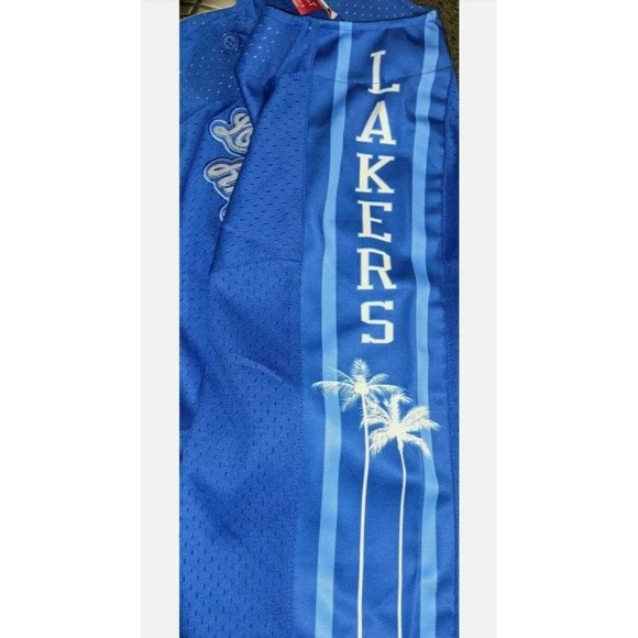 New Mitchell & Ness Los Angeles Lakers Winning Team Button Front Jersey Sz XLT - Picture 4 of 7